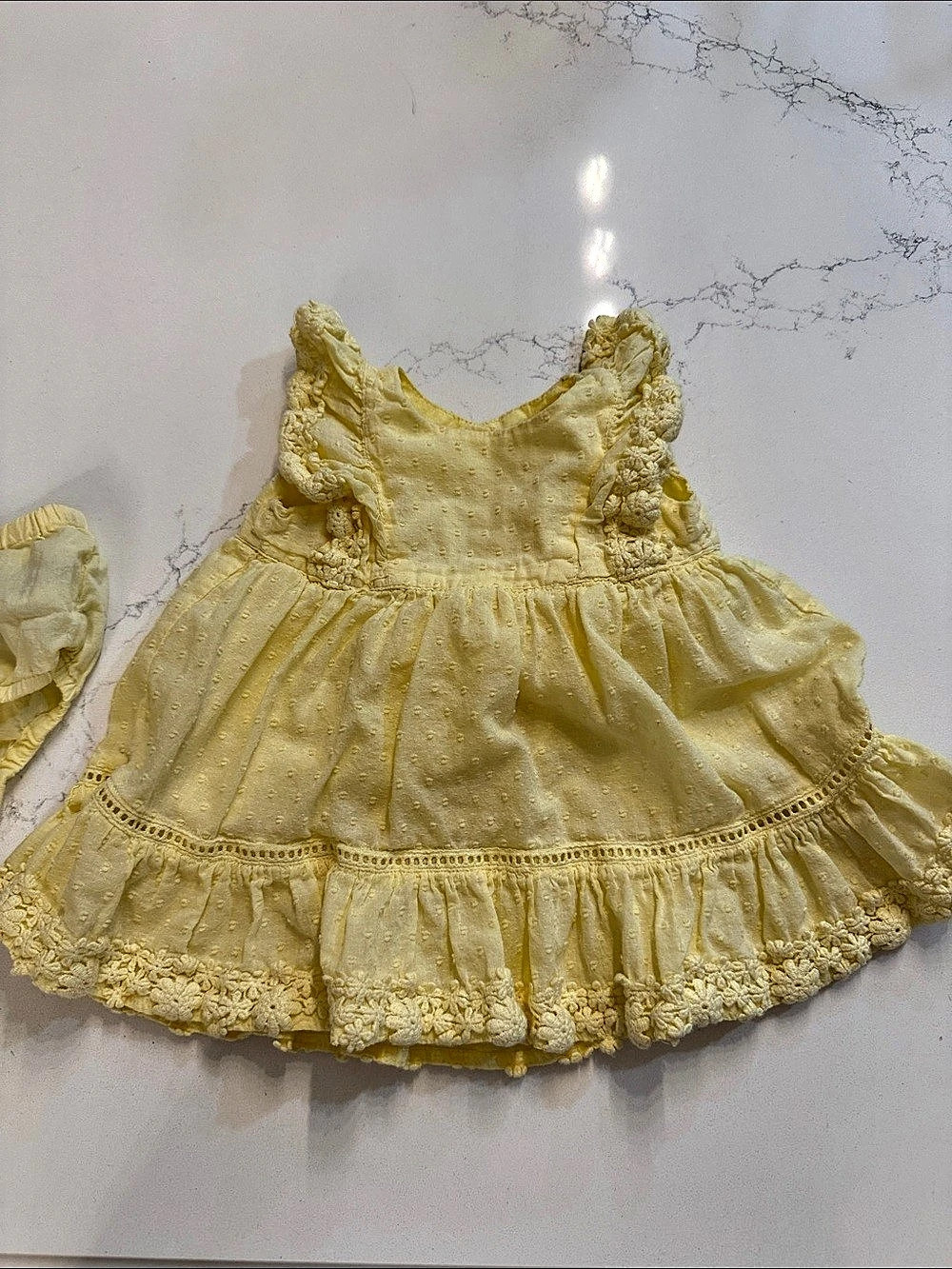 Gap Baby Yellow Eyelet Ruffle Dress